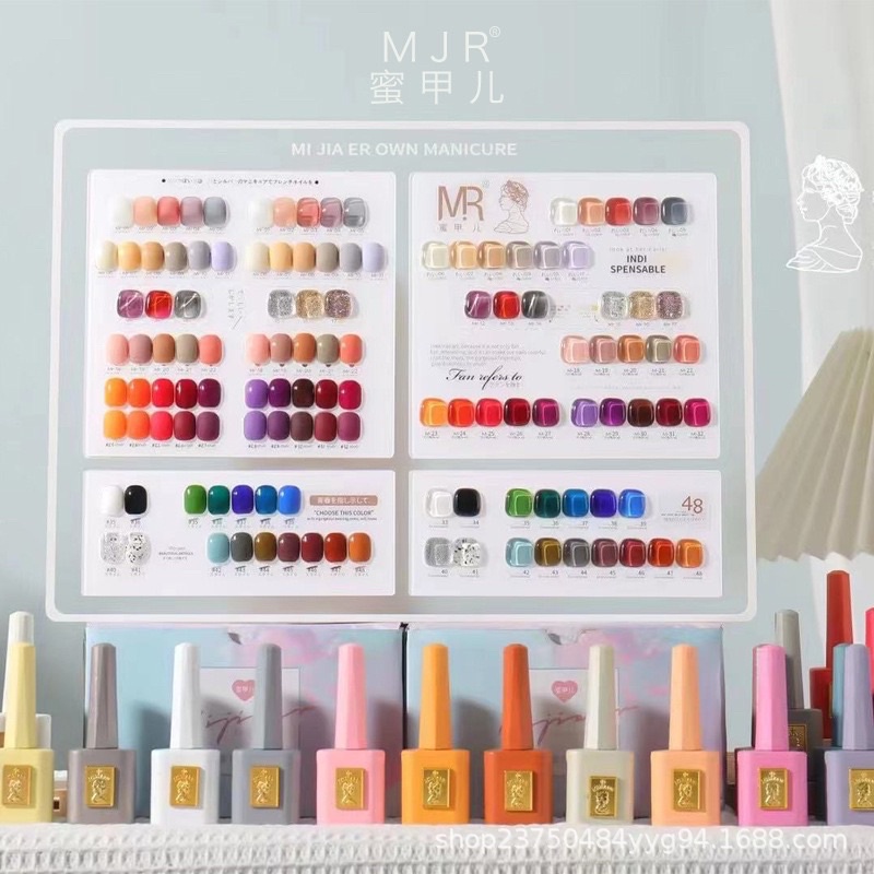 [READY STOCK] Set gel polish mijiaer (ELSA series) 48 colors free frame color
