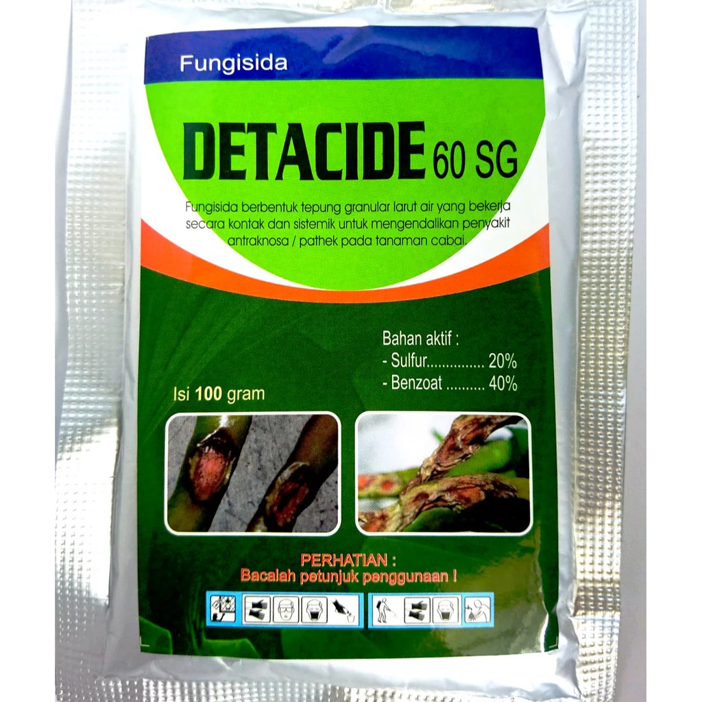 Fungisida DETACIDE 60SG 100gr Benzoat & Sulfur