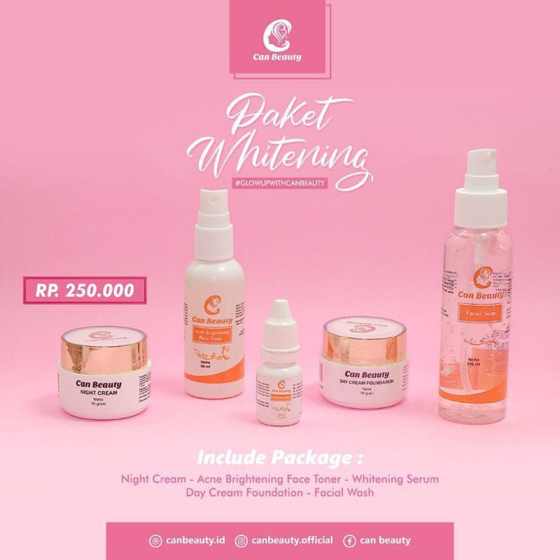can beauty BPOM paket whitening / paket krim can beauty / can beauty skincare / paket whitening can 
