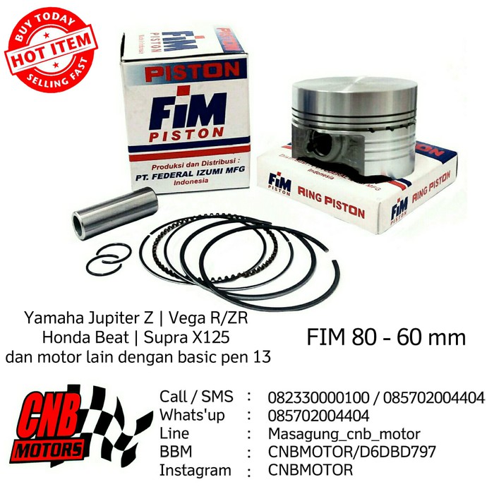 Seker Piston Bahan Mentah FIM Izumi Motor Bebek Pen 13 Diameter 53-5
