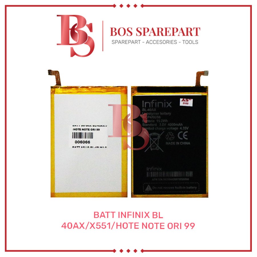 BATTERY INFINIX BL-40AX / X551 / HOTE NOTE ORI 99