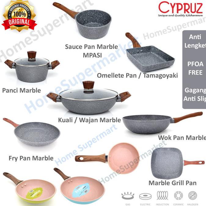 Wajan Anti Lengket Fry Pan Wok Pan Cypruz Kuali Mpasi Keramik Pan Set