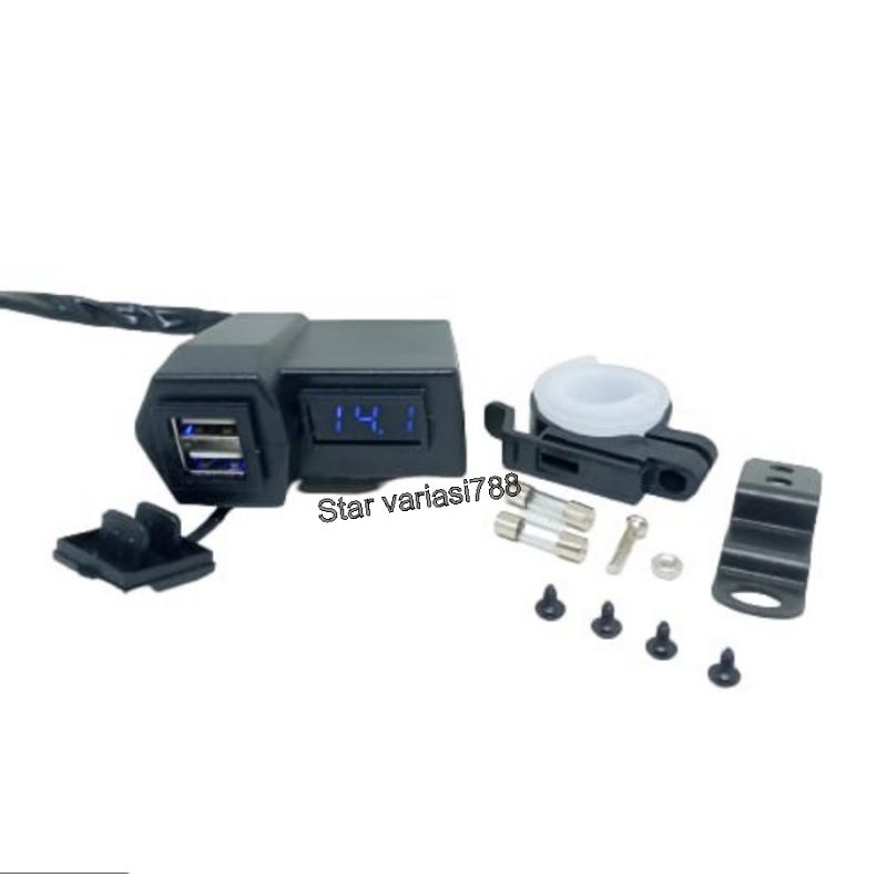 Charger voltmeter digital motor dual USB