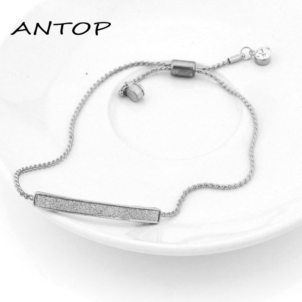 Korea Gelang Kristal Melengkung Aksesoris Gelang Pasangan Yang Dapat Disesuaikan Untuk Wanita Perhiasan Fashion Hypoallergenic ANTOP