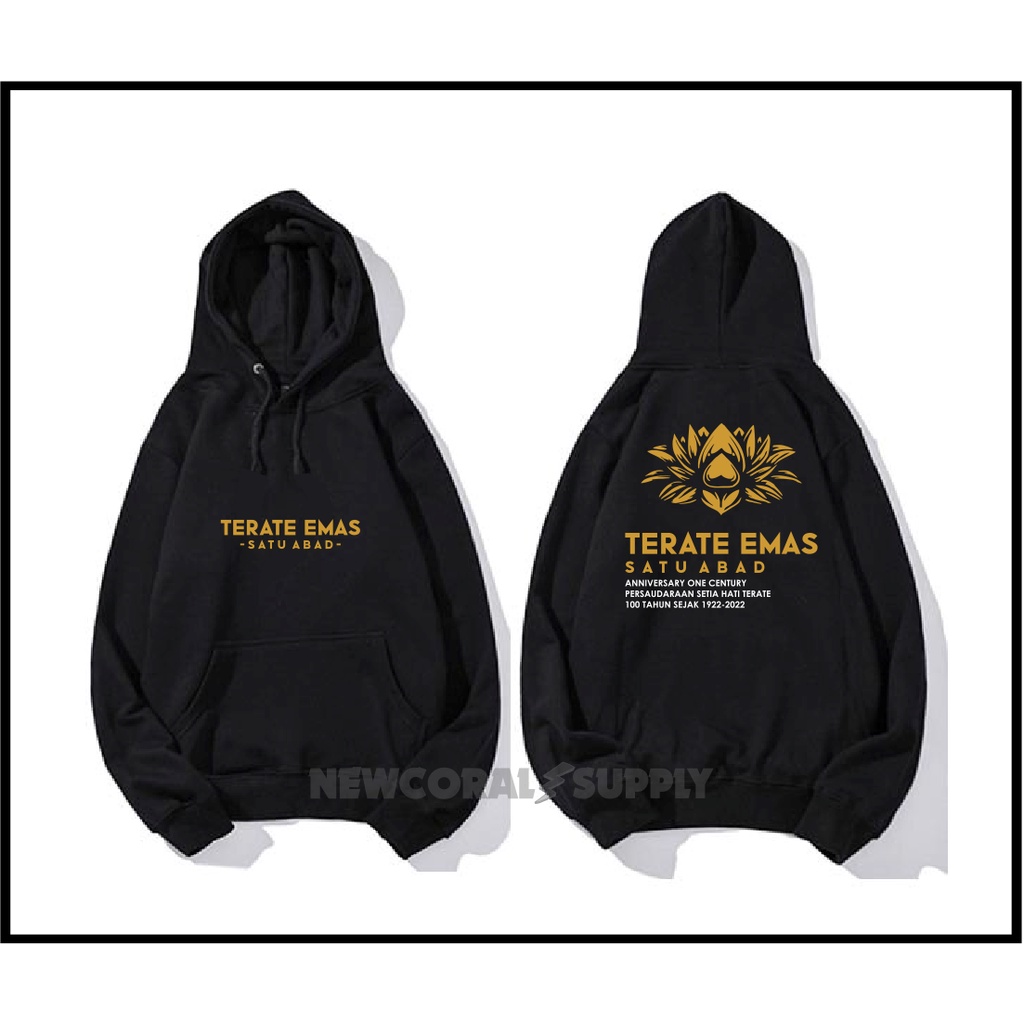 Hoodie Jaket jamper Pencak Silat PSHT Terate Emas Satu Abad Custom Kualitas distro