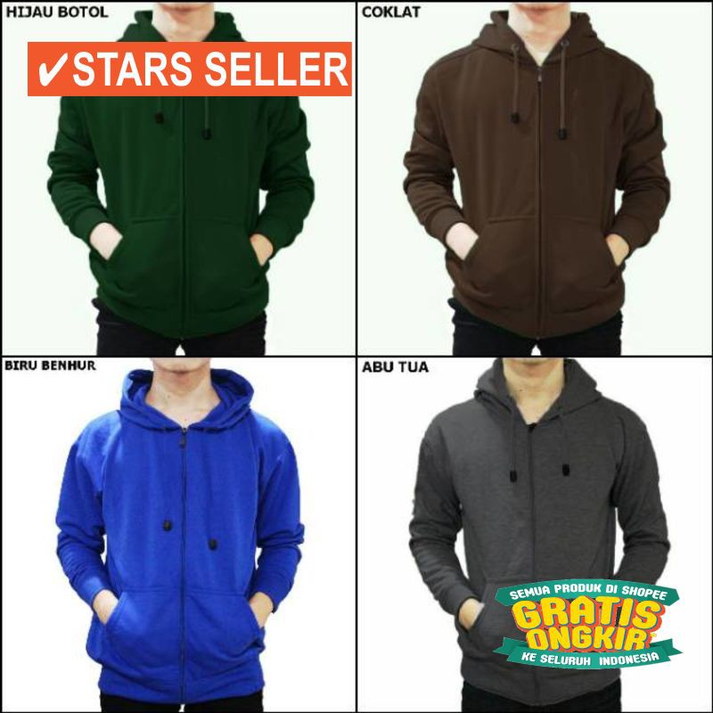 JAKET TERKEREN COWOK CEWEK  JEANS  BIOBLITZ / JAKET HOODIE ZIPPER POLOS HITAM PRIA WANITA WAME
