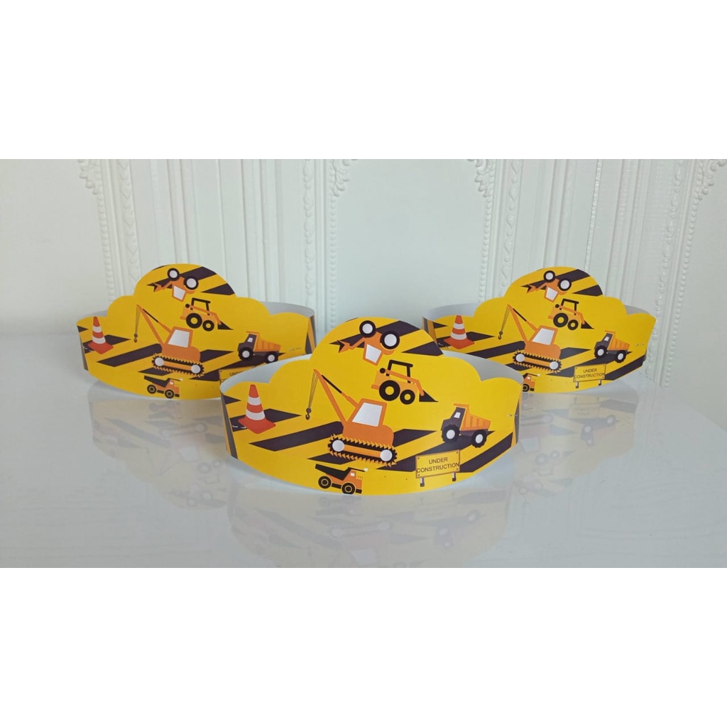 topi melingkar excavator / topi ultah custom excavator / topi melingkar custom excavator