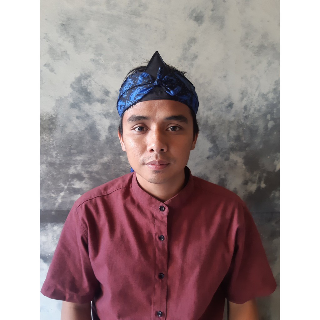 Blangkon Bolong Dewasa Motif Khas Baduy / Blangkon Khas Baduy / Ikat Kepala Dewasa Motif Khas Baduy-2