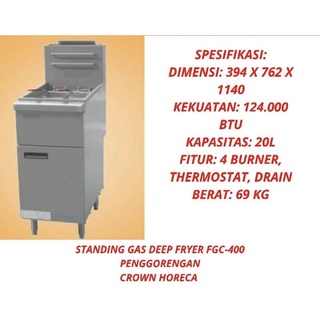 Jual Standing Gas Deep Fryer Fgf Penggorengan Crown Horeca Shopee