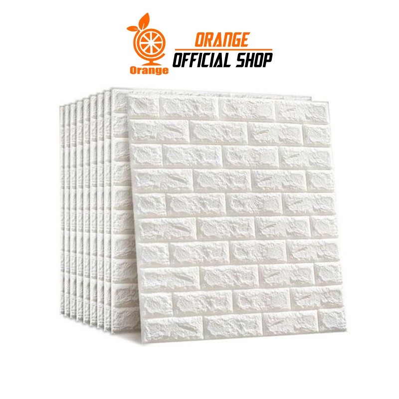 Orange Official Shop Paket 10 Lembar Wallpaper 3D Modern Foam Batu Bata Wallstiker
