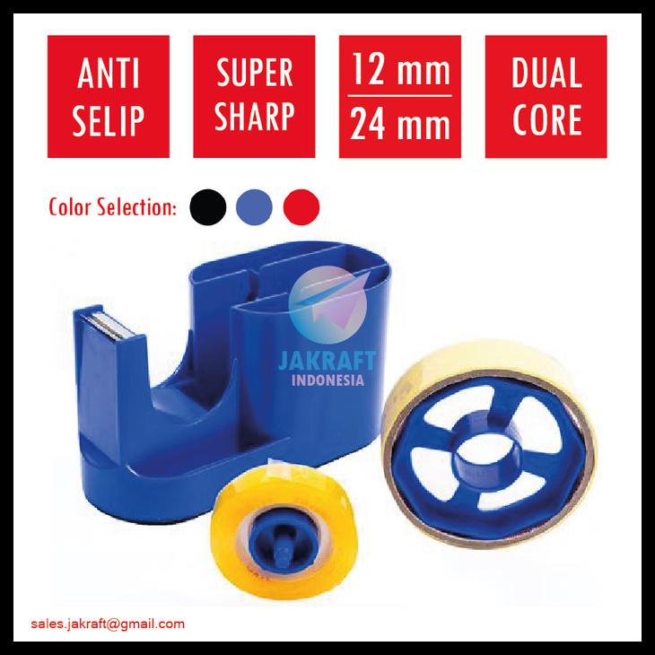 

Tape Dispenser Tempat Isolasi Besar Kecil Joyko Td-09N Tajam Dual Core Kode 486