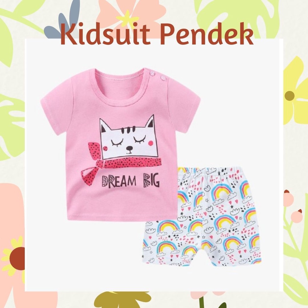 Plazababyku KIDS SUIT PENDEK Setelan Anak / Piyama anak / baju anak laki-laki Import ebv cewek TOT2