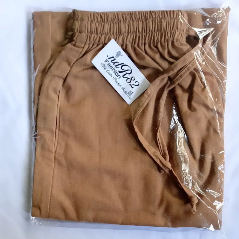 Celana kulot Panjang cigaret remaja ABG pola lebar-Coklat cocho/muda