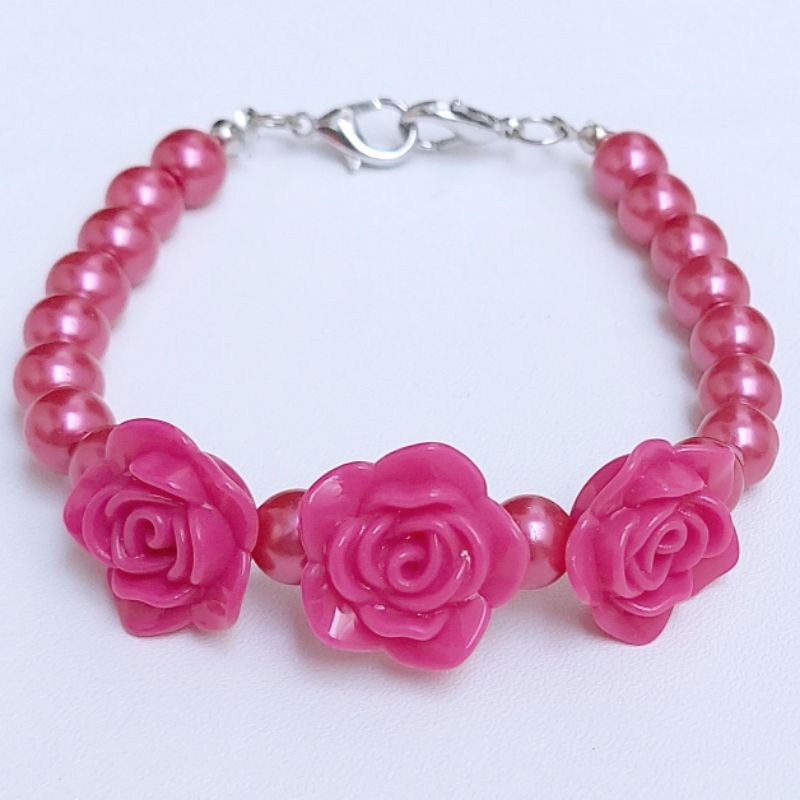 KONEKTOR MASKER HIJAB MUTIARA, PENGAIT MASKER HIJAB MUTIARA-Pink Fanta