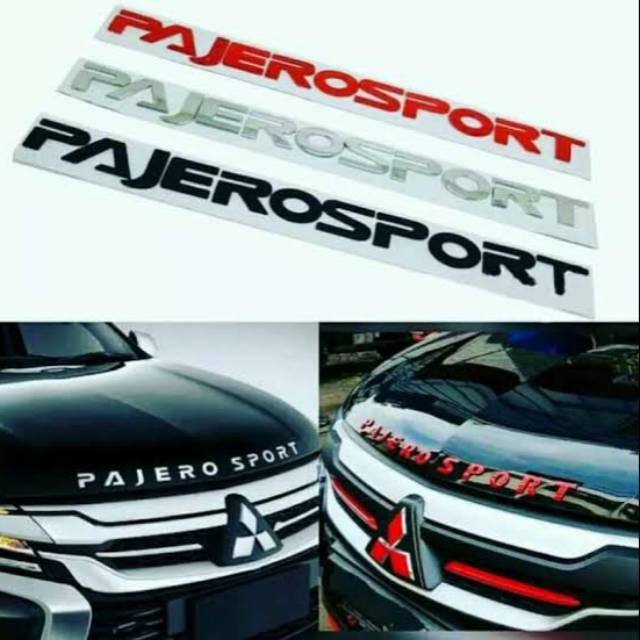 Emblem tulisan logo Huruf kap mesin Pajero sport (engine hood) model original