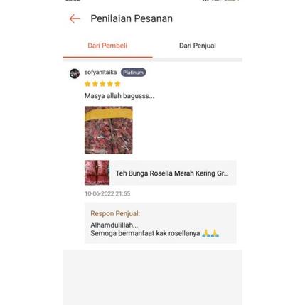 

RII Teh Bunga Rosella Merah Kering Grosir Rosela Merah 500 Gram kualitas super➱☑ (Terbatas)Terlaris ➱