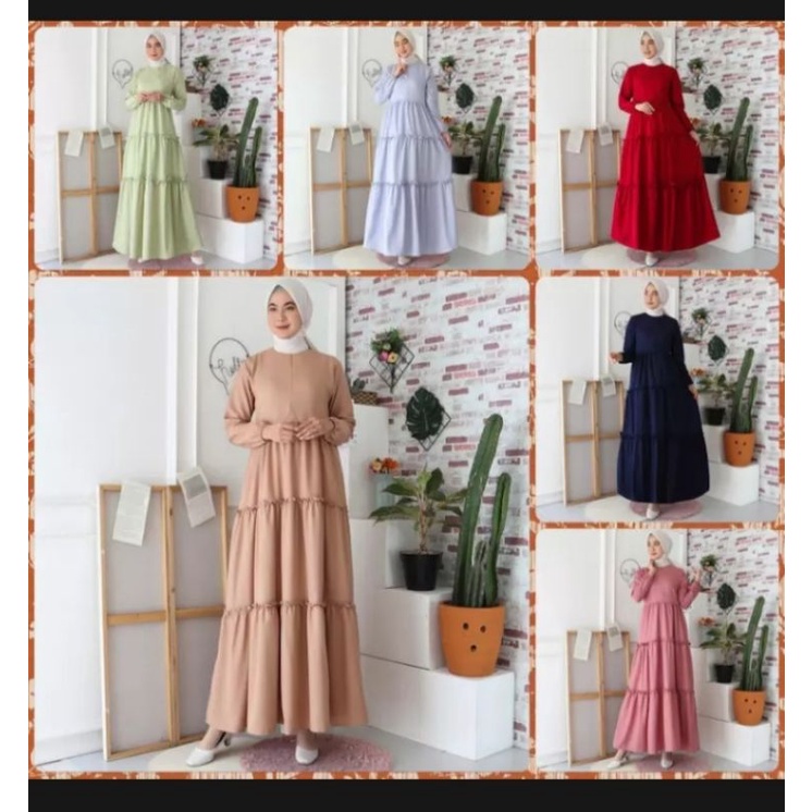 canda gamis ceruty babydol full puring// gamis trendy // gamis hits