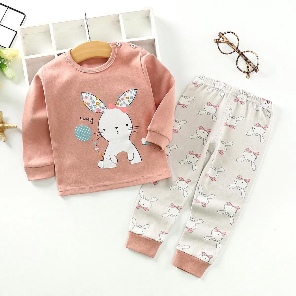 Piyama Anak/Baju Tidur Anak/Baju Tidur Set Anak/Pajamas Kids/Baju Set Anak Balloon Rabbit