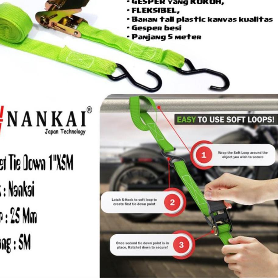 BISA  TALI PENGIKAT IKAT BARANG 5 METER /Tali pengikat barang BAWAAN BARANG DI MOTOR Tali Rachet 1x5