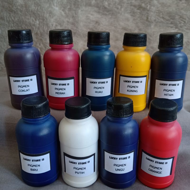 Pigmen 60gr Besar Pewarna Sablon Cat Tembok Clay Craft Semen Slime Squishy Waterbase Basis Air Cair 