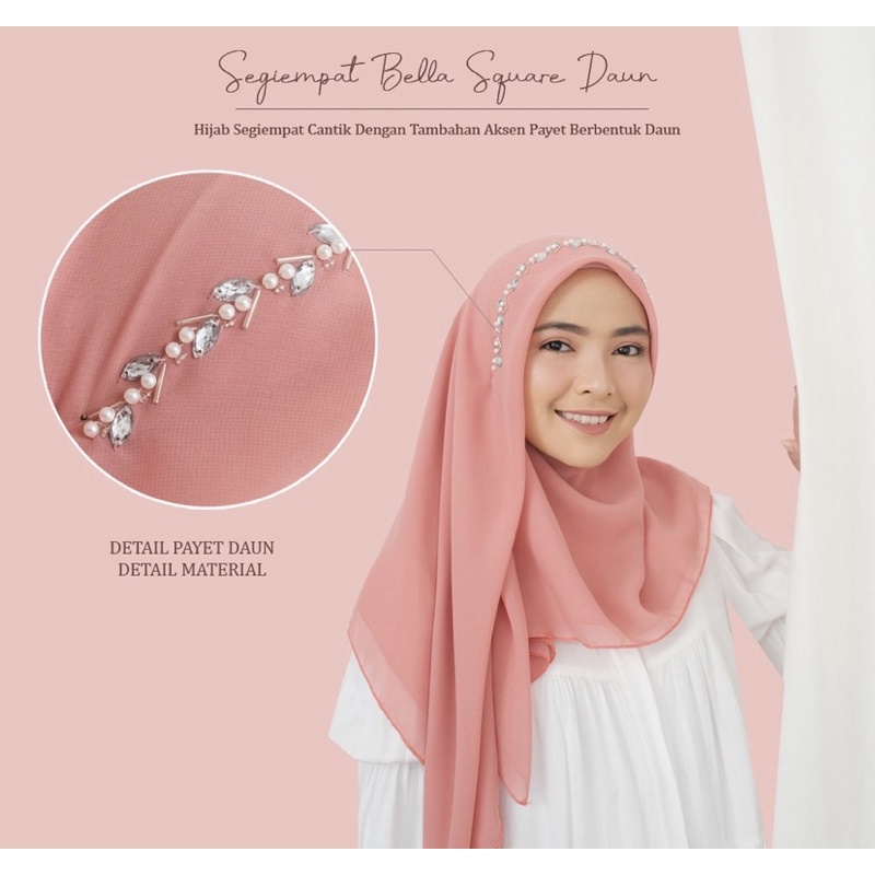 JILBAB SEGI EMPAT BANDO / PAYET MUTIARA BAHAN BELLA