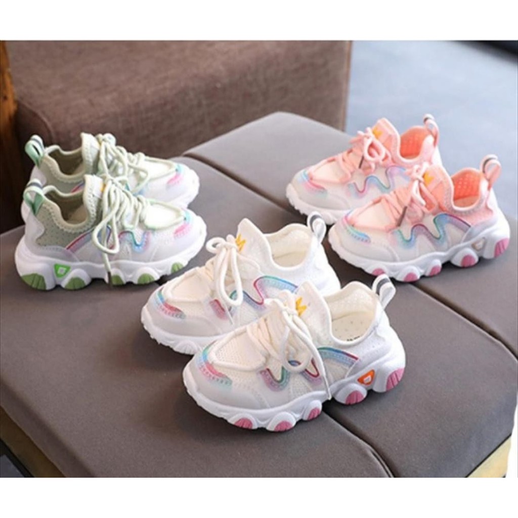 Sepatu Anak Non LED Sneaker Casual Korean Style M.E Usia 1,5 -5 Tahun