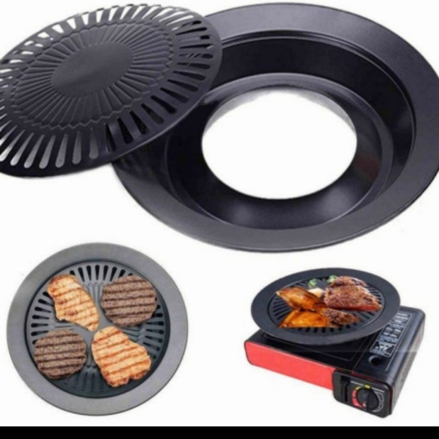 Ultra Grill Pan Korean BBQ Alat Panggang Daging Teflon Wajan Non Maxim peralatan dapur serbaguna set