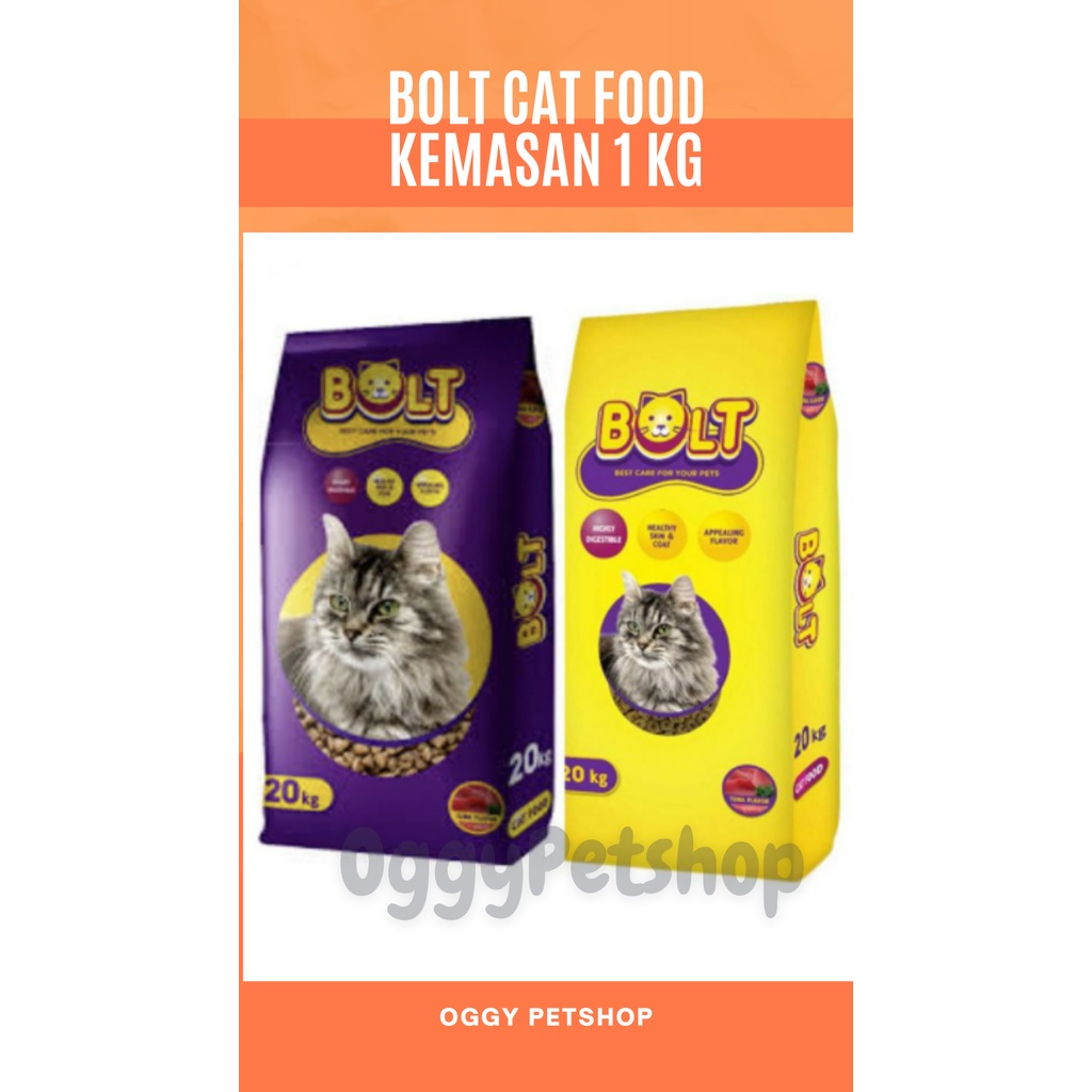 BOLT Makanan Kucing Paling MURAH Kemasan 1 Kg