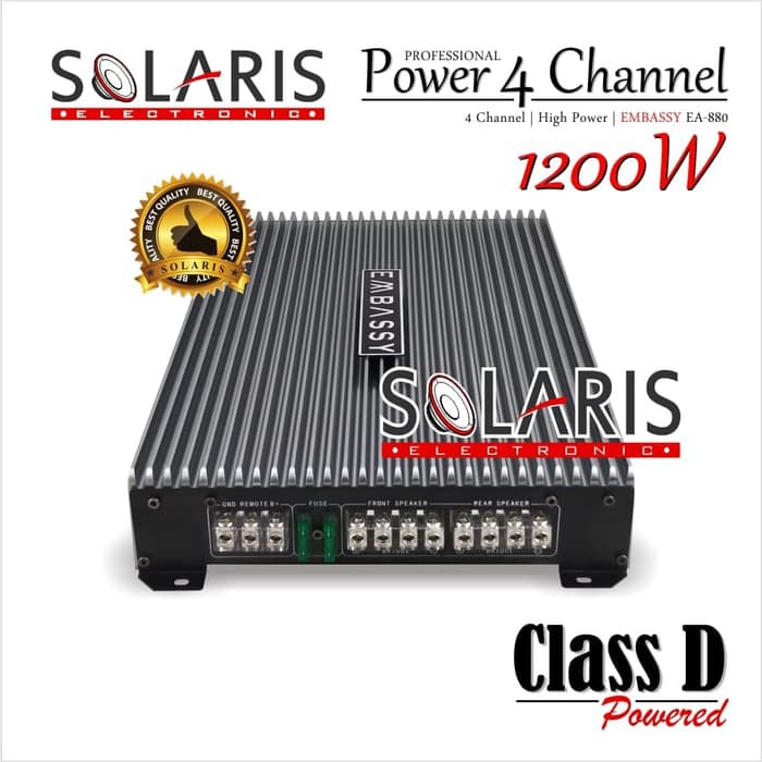 POWER MOBIL 4 Channel CLASS D 1200 Watt EMBASSY EA-880 PREMIUM
