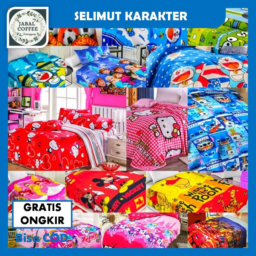 Selimut Bulu Karakter 150 X 200 Cm / Selimut Bulu Anak / Selimut Bulu Halus Karakter Lucu J52