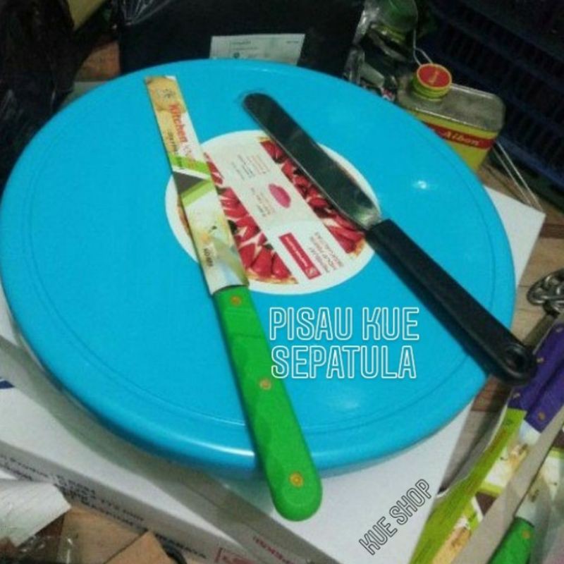 

dekorasi hiasan kue, meja putar, pisau kue, sepatula PAKET HEMAT