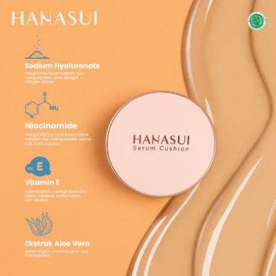 HANASUI Serum Cushion 15g | Foundation | Flawless | Natural Dewy Finish | Perfect Coverage | BPOM