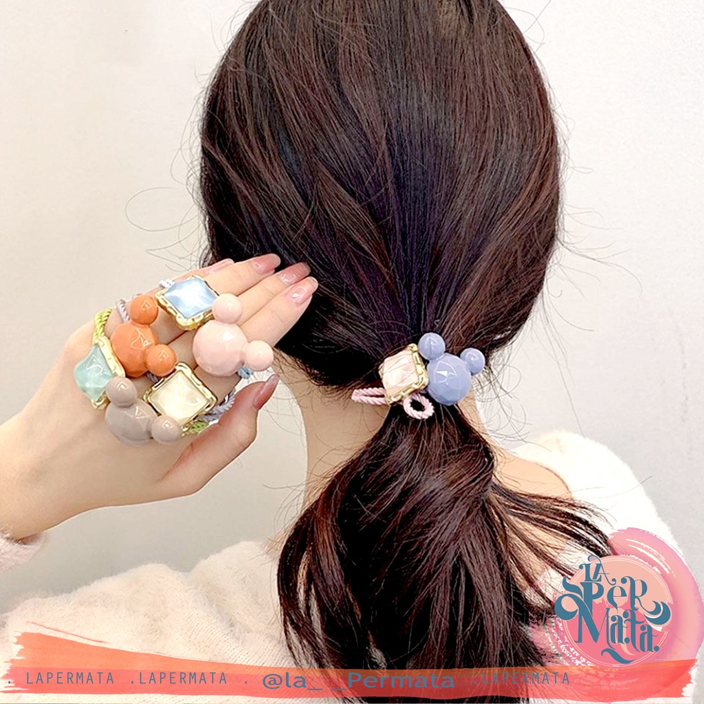 Ikat Rambut Karet Elastis PITA MICKEY DIAMOND Korean Style - LPM Shop