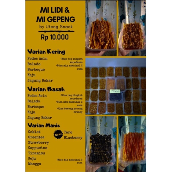 

mie lidi dan gepeng uteng snack