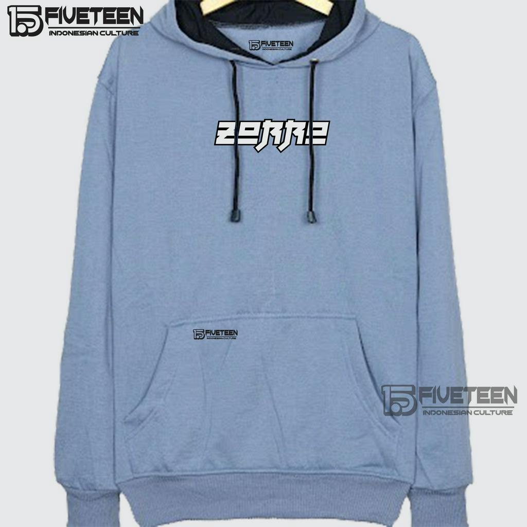 sweater hoodie pria distro original brand 15fifteen warna denim list sablon depan belakang zorro hoodie cowok terbaru 2023 jaket wanita bahan tebal suwiter buat anak remaja02