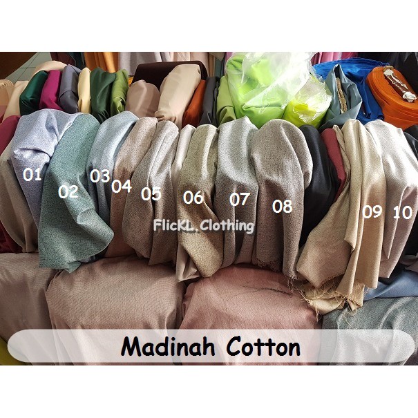 Bahan Kain Madinah Cotton Katun Gamis Muslim Terusan Dress Baju Hijab