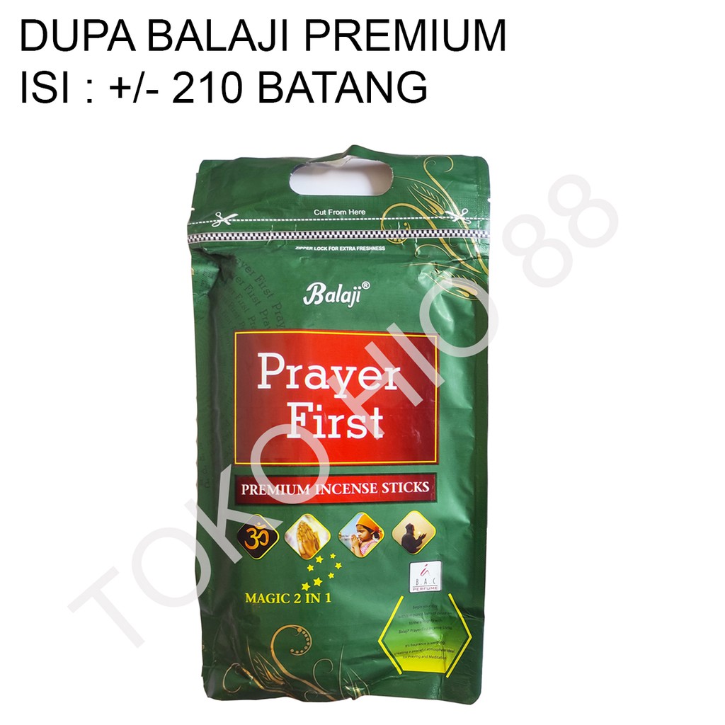 Hio Harum Dupa Wangi Aromaterapi Merk Balaji Prayer First Premium Incense Sticks Magic 2 in 1