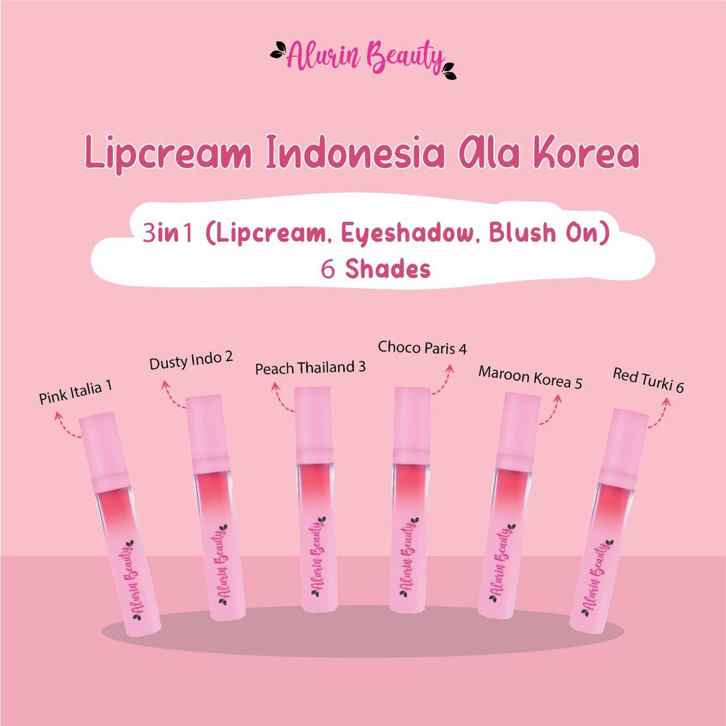 READY LipCream 3in1 Premium Matte With Full Vitamin Alurin Beauty Original BPOM