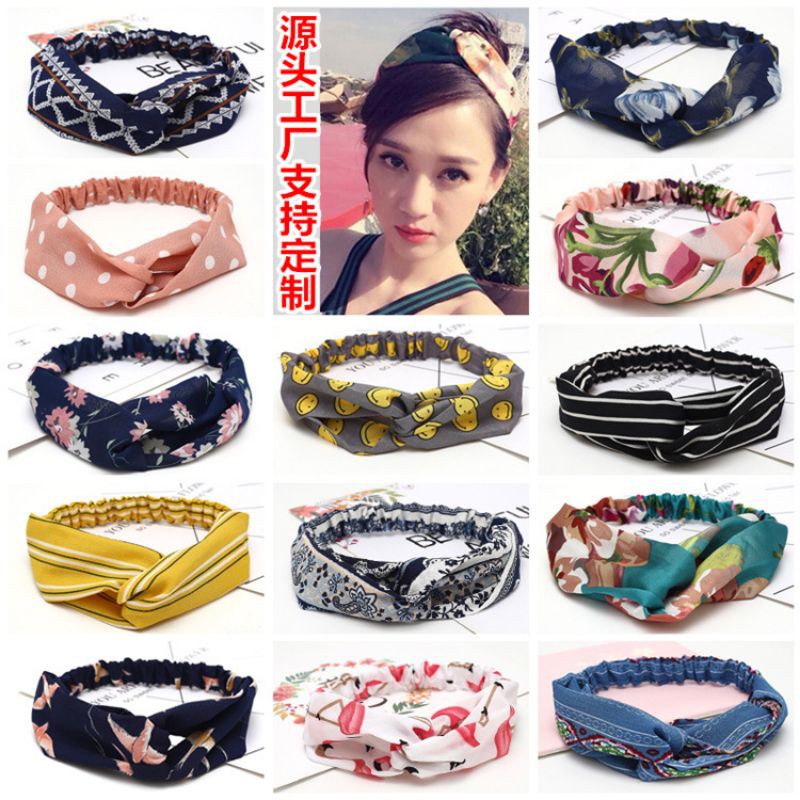 Jual Toko1234 Part V Bando Bandana Kain Motif Ala Korea Indonesiashopee Indonesia 