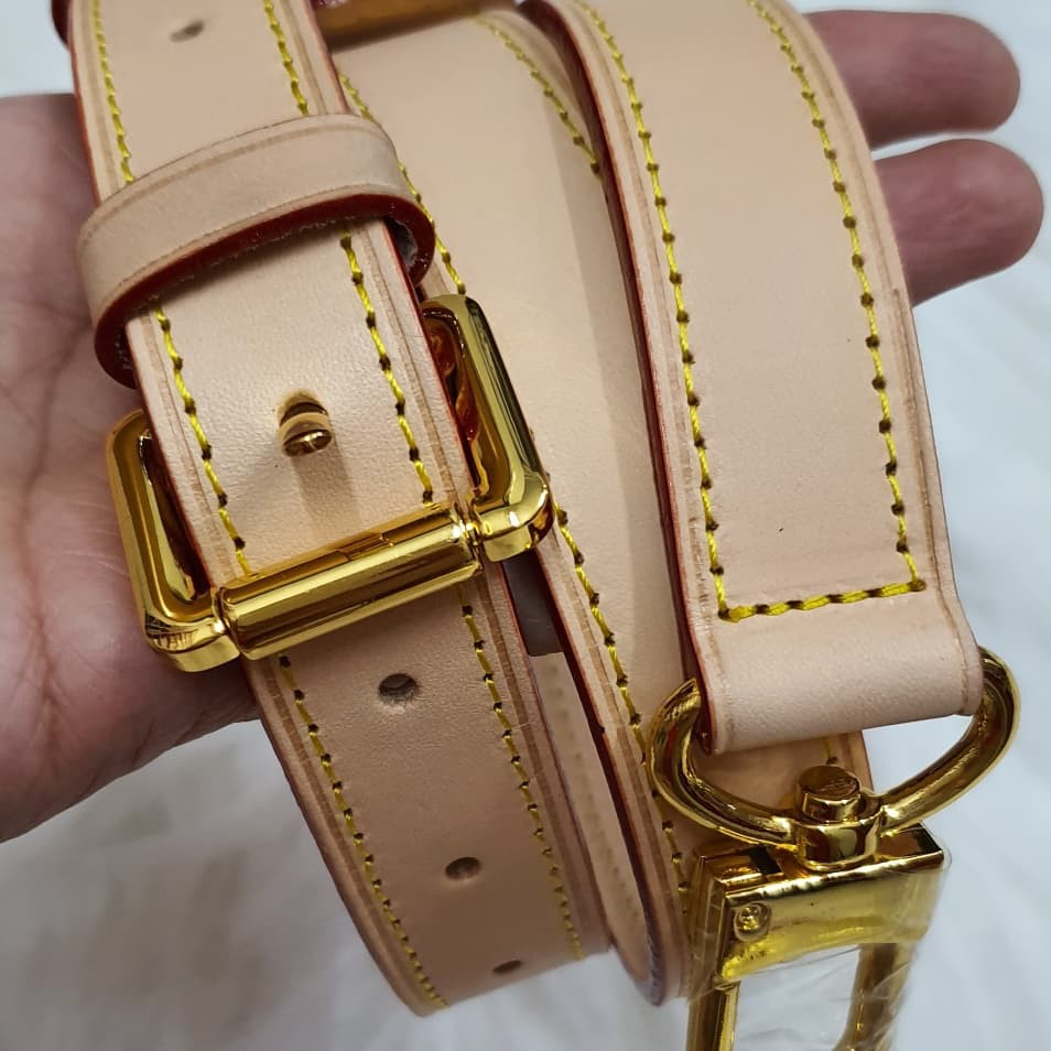 plain ori leather 2.5cm bag strap polos