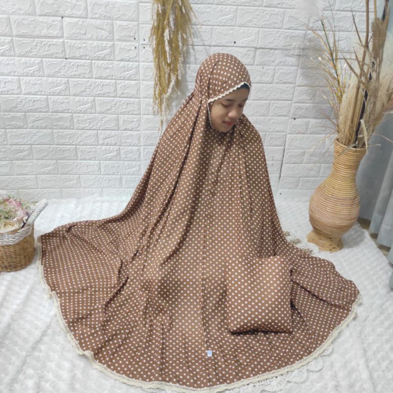 MUKENA 2 IN 1 POLKA | Mukena Rayon Dewasa