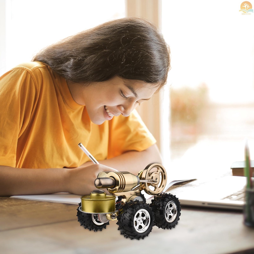 Mesin Stirling Generator Udara Panas Elektrik Model Mobil Motor Dengan Flywheel Untuk Edukasi Sains Anak Dewasa