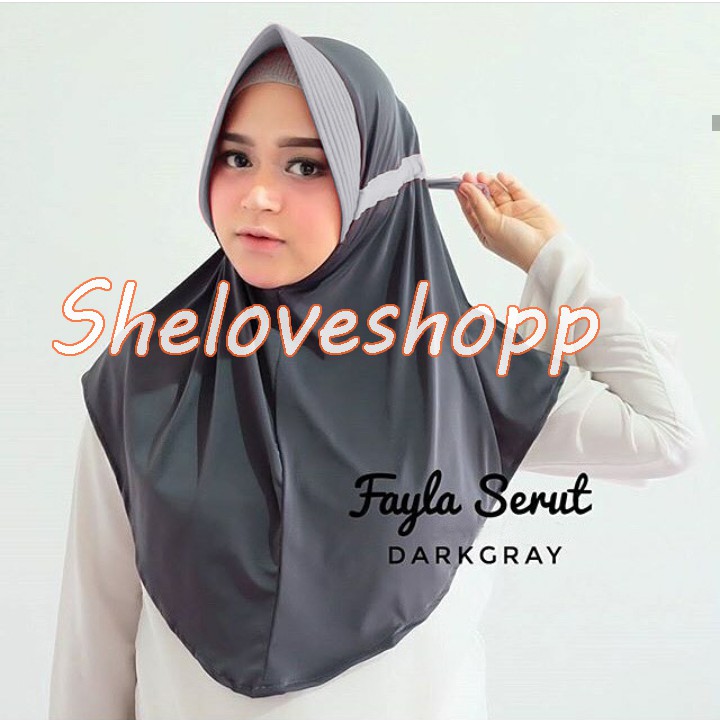 JILBAB SERUT MOTIF KOMBINASI 2 WARNA LIST TWO TONE PET ANTEM TALITA JOKOWI HIJAB BERGO ELNIFA MURAH