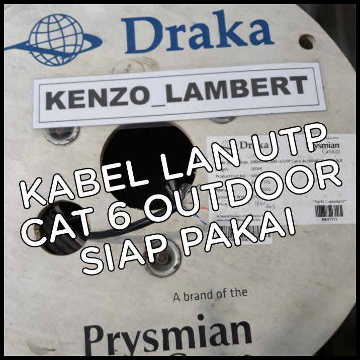 Hesaa_Store | Kabel Lan Utp Draka Cat 6 Outdoor 20 Meter Siap Pakai/Outdoor Utp Cat6
