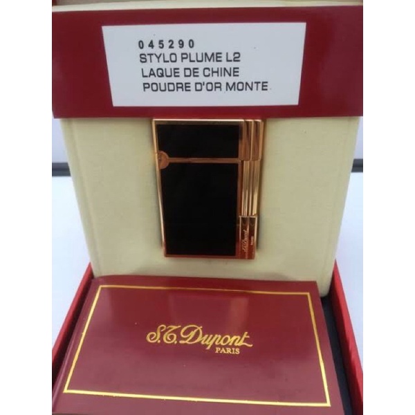 St dupont stylo plume L2 lague de chine poudre d'or monte lighter korek vintage