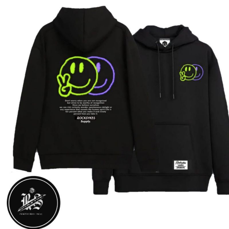 Hoodie Pria Wanita Smile Sablon  High Quality Sweater Pria Wanita-Semile Reinbow