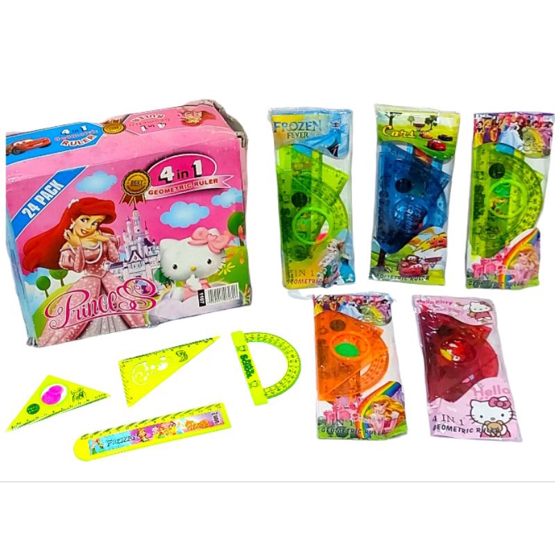 

Penggaris Siku Busur Set 4 in 1 Geometric Karakter