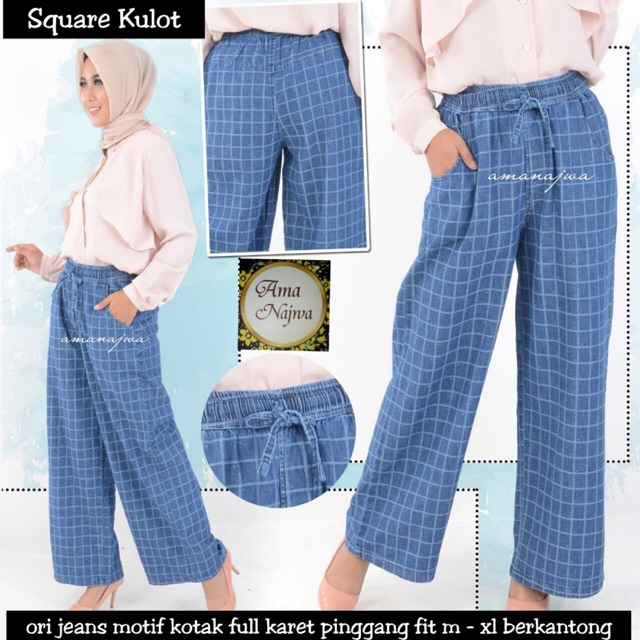 Grosir Murah square polka pants kulot