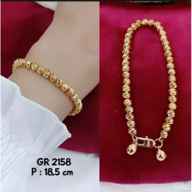 MM_gelang tangan dewasa, gelang motif bolah2 gold