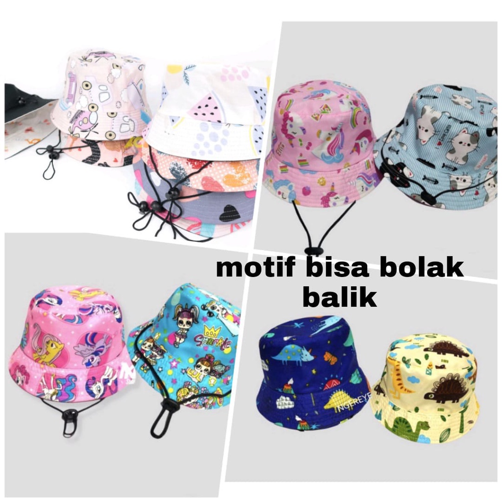 Topi Bucket Anak Laki Laki / Perempuan Karakter Kartun  Termurah